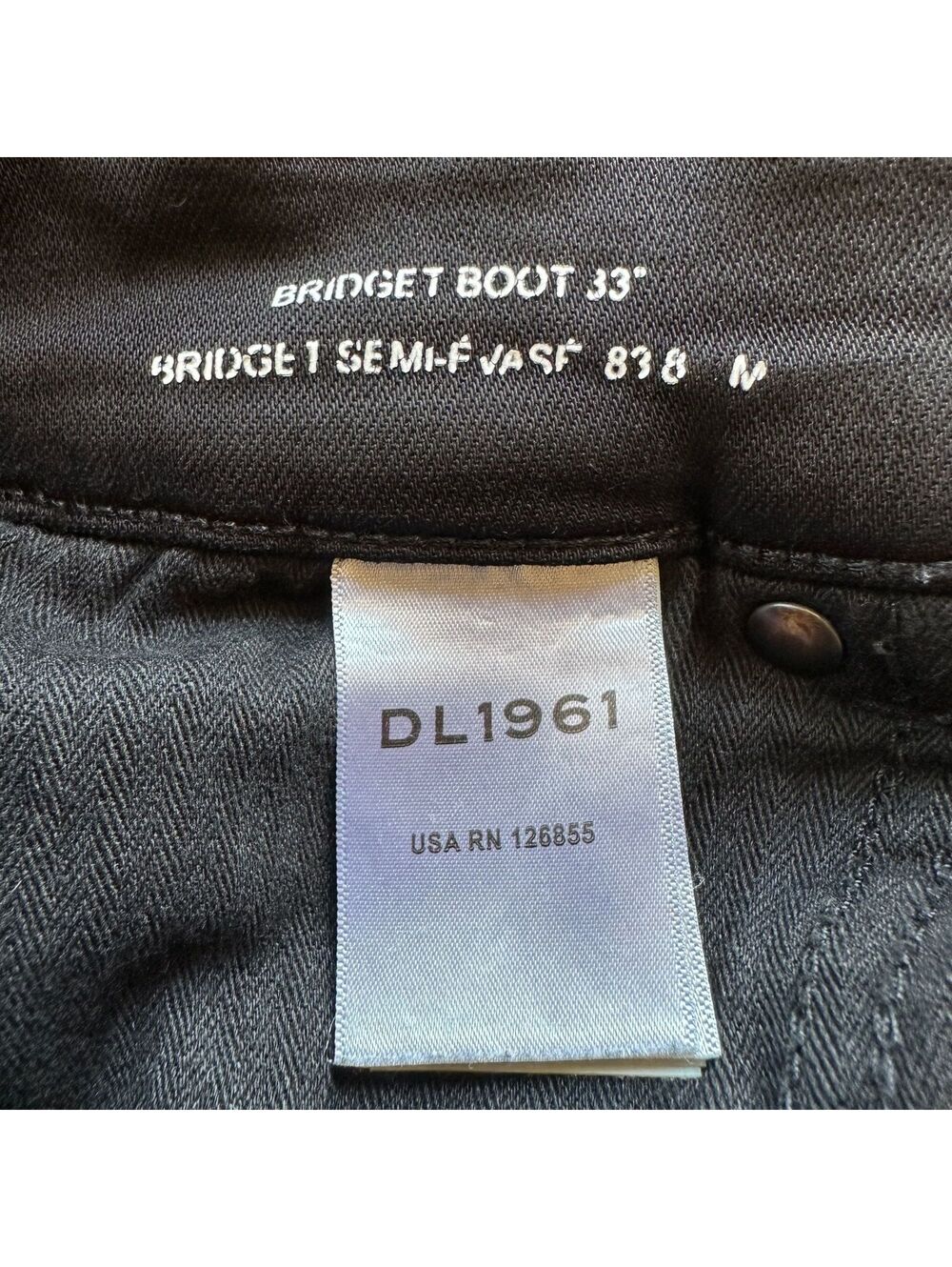 DL1961 Bridget Boot Cut High Rise Instasculpt Jeans Size W 30 L 33 Black Stretch - Picture 8 of 11
